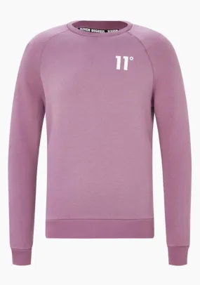 11 Degrees Core Crew Neck Sweater, Berry Mist