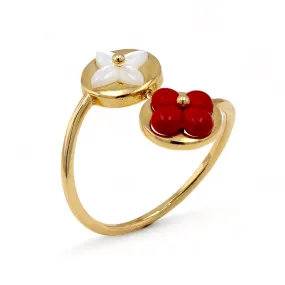 14K Yellow gold two clover-227066