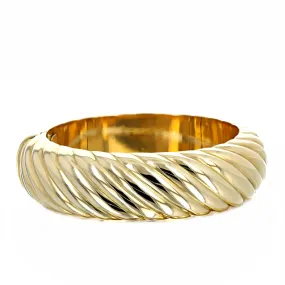 18K Yellow Gold Wide Cable Bangle