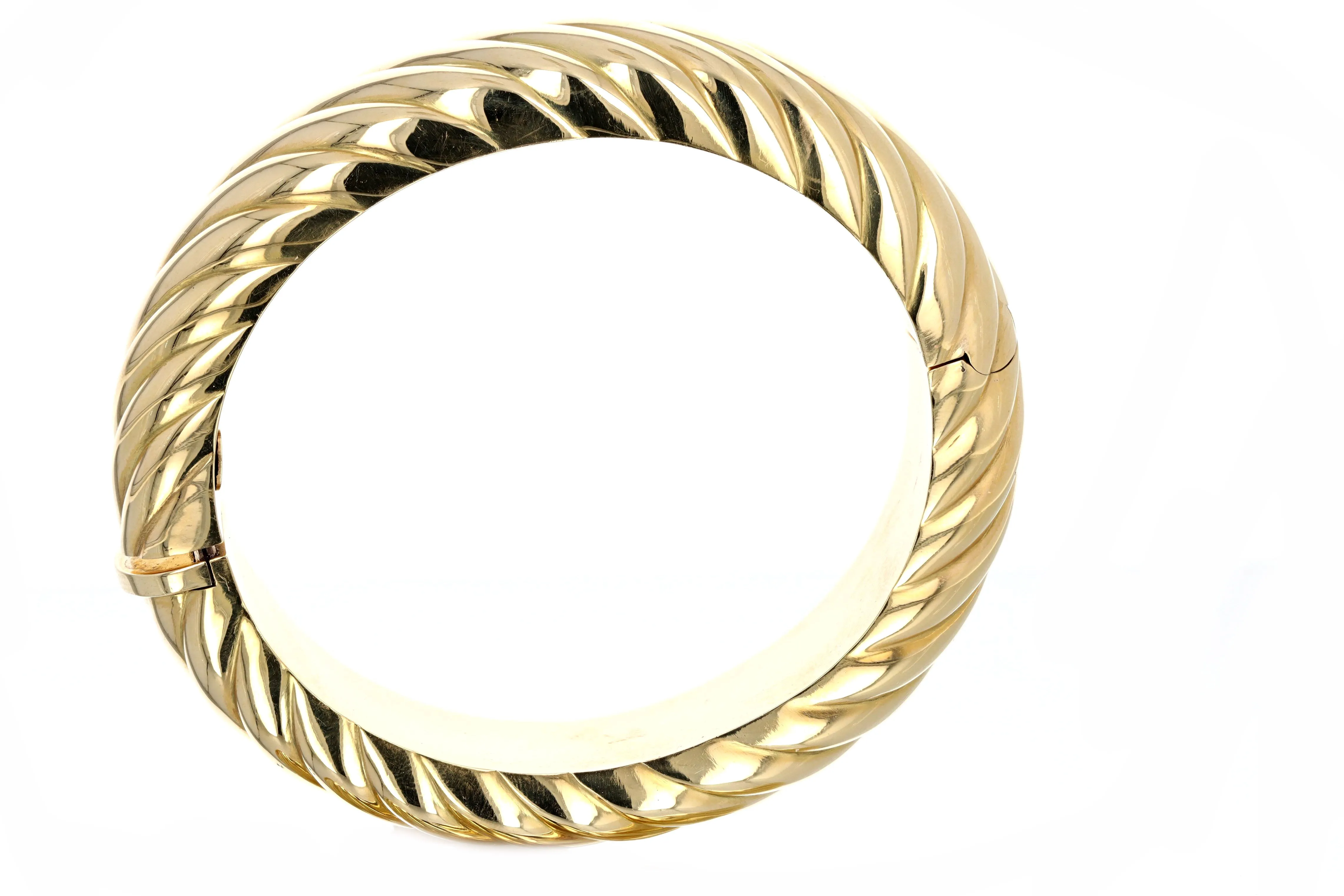 18K Yellow Gold Wide Cable Bangle