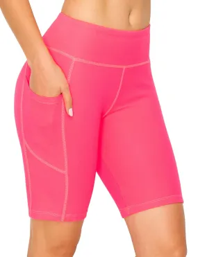 8" Bike Shorts with Pockets - Yoga Pants Material with Stitching