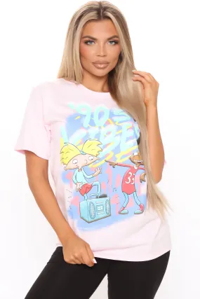 90's Vibe Hey Arnold Top - Pink