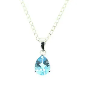 9ct White Gold And Topaz Pendant-GP113