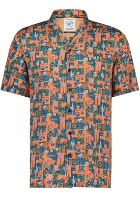 A Fish Named Fred Photo Box Short Sleeve Shirt Coral