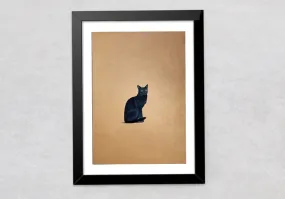 A Graceful Cat in Miniature Painting by Mohan Prajapati