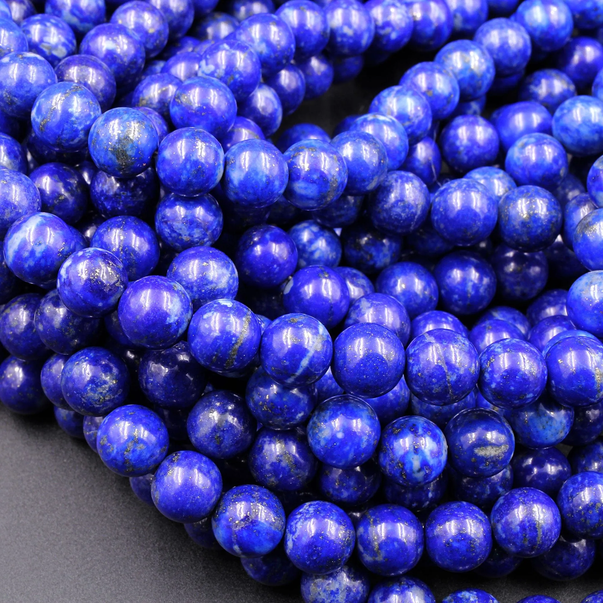 AAA Genuine 100% Natural Blue Lapis 3mm 4mm 5mm 6mm 8mm Round Beads 15.5" Strand