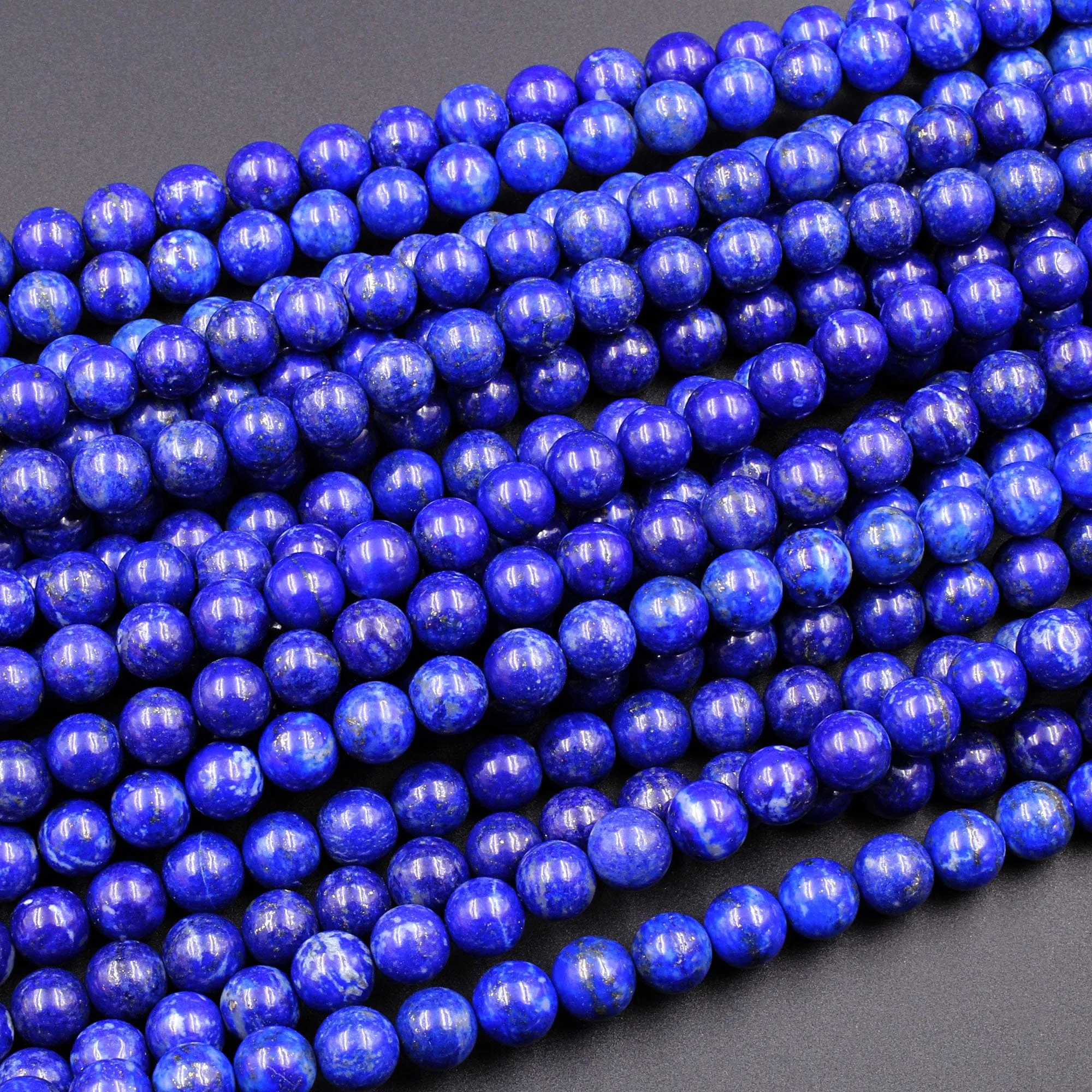 AAA Genuine 100% Natural Blue Lapis 3mm 4mm 5mm 6mm 8mm Round Beads 15.5" Strand