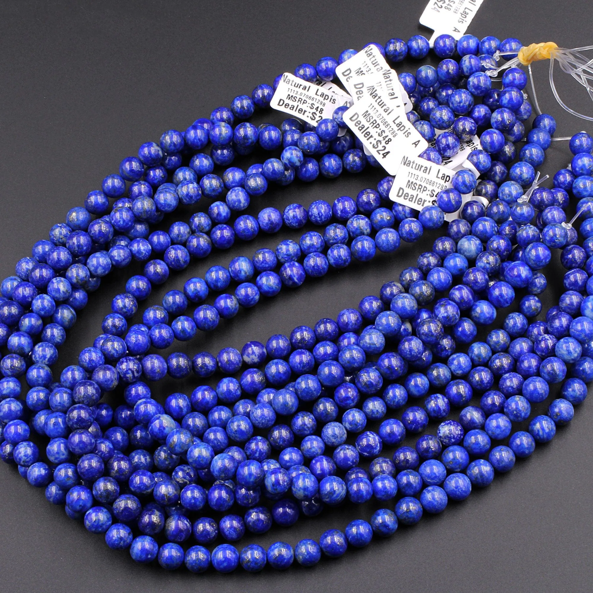 AAA Genuine 100% Natural Blue Lapis 3mm 4mm 5mm 6mm 8mm Round Beads 15.5" Strand