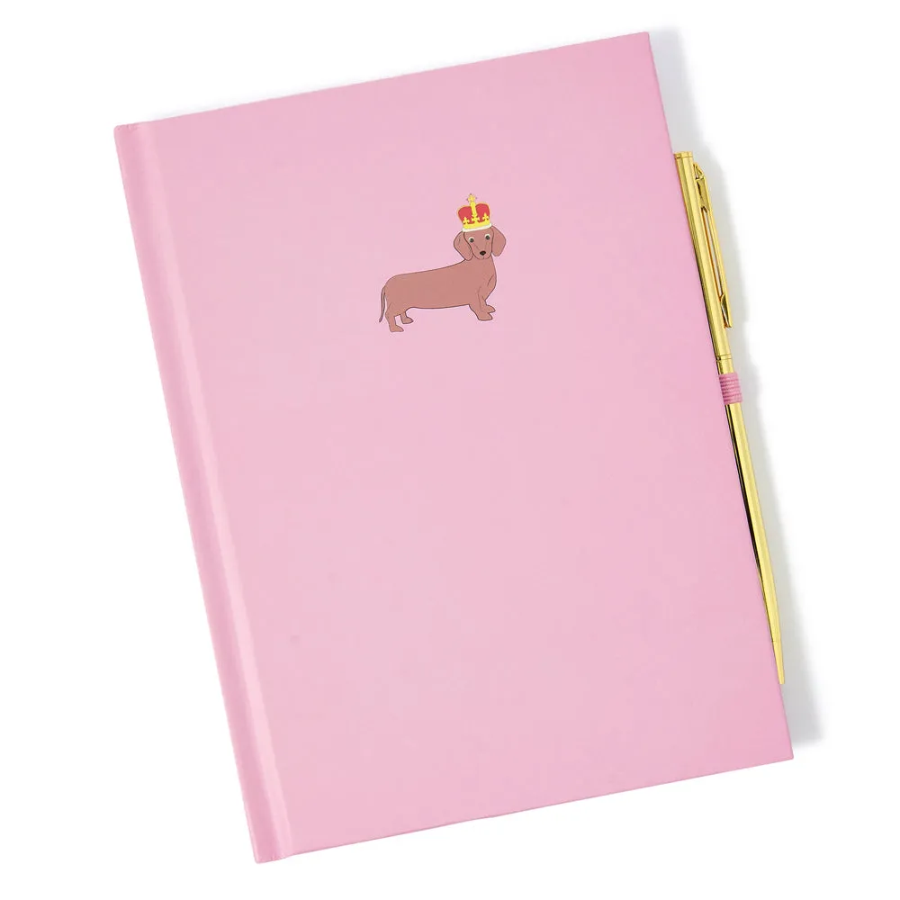 Accessorize London Girl's Pink Sausage Dog Notebook Set Of 2