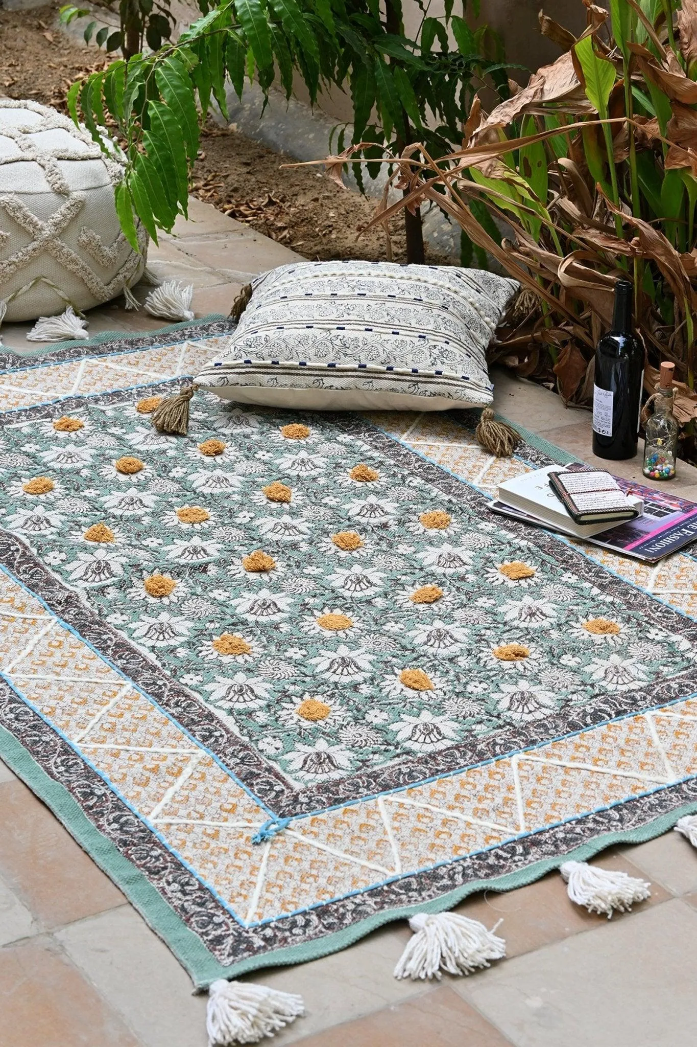 ANANTA - BLOCK PRINTED COTTON RUG