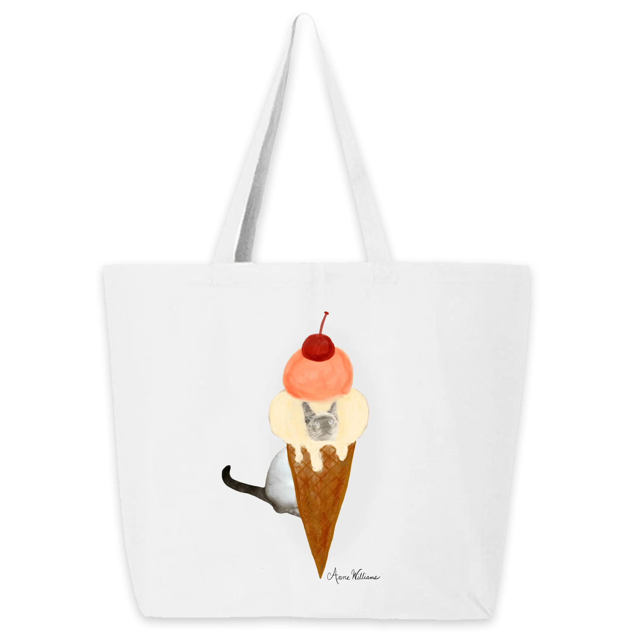 Anne Williams Art- Ice Cream Cat Tote