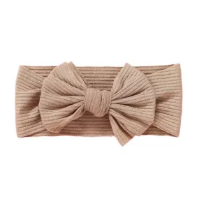 Baby Textured Single Soft Bow Knot Headband — Tawny