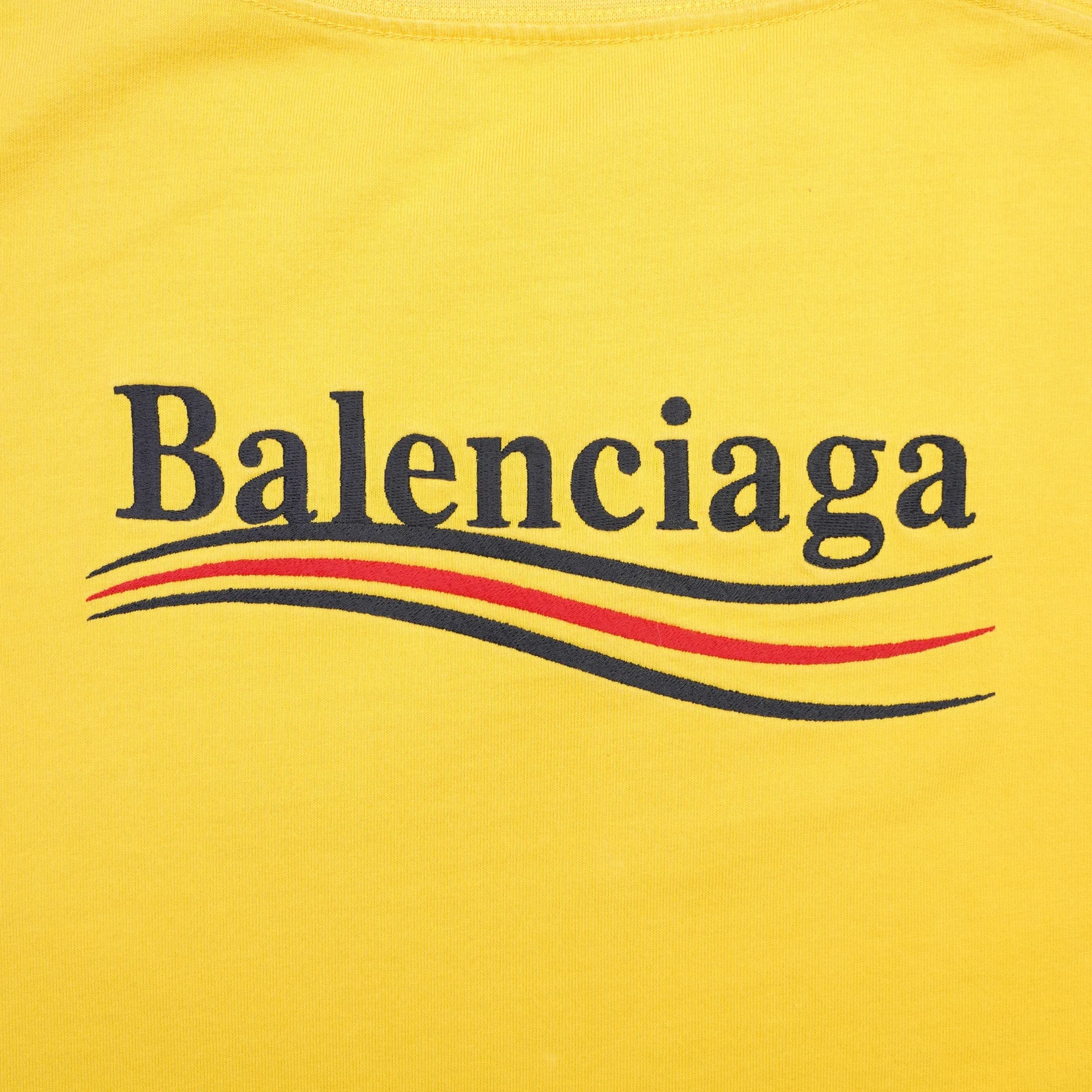 Balenciaga Womens Political T-Shirt Yellow M