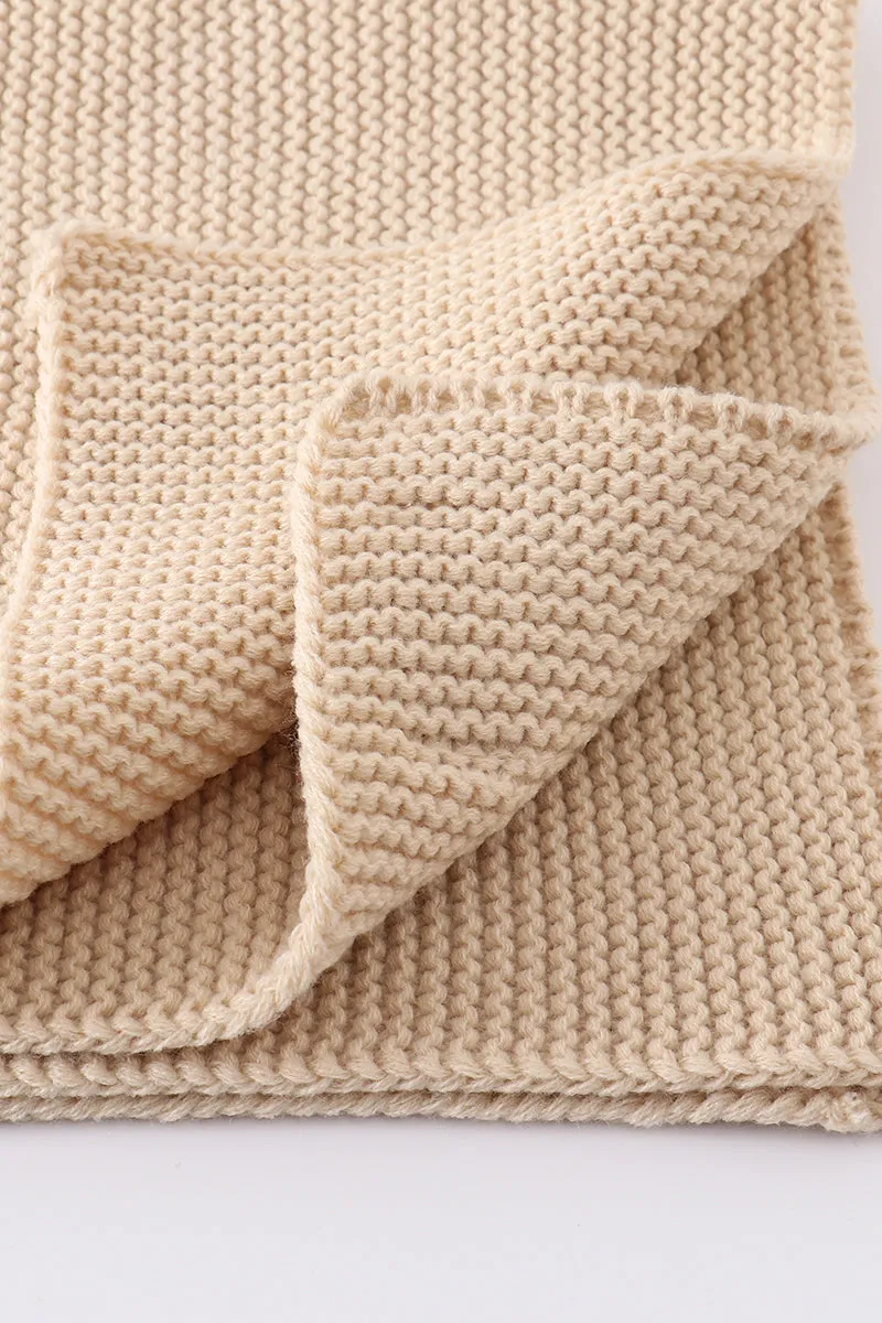 Beige baby soft knitted blanket