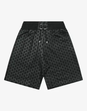 Black Logo Monogram Sweat Shorts