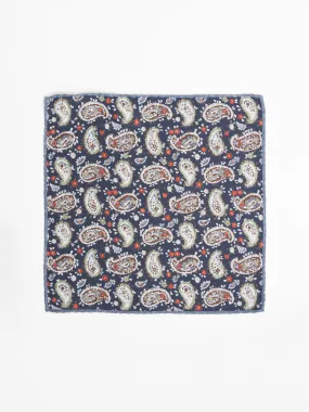 Blue Paisley Pocket Square