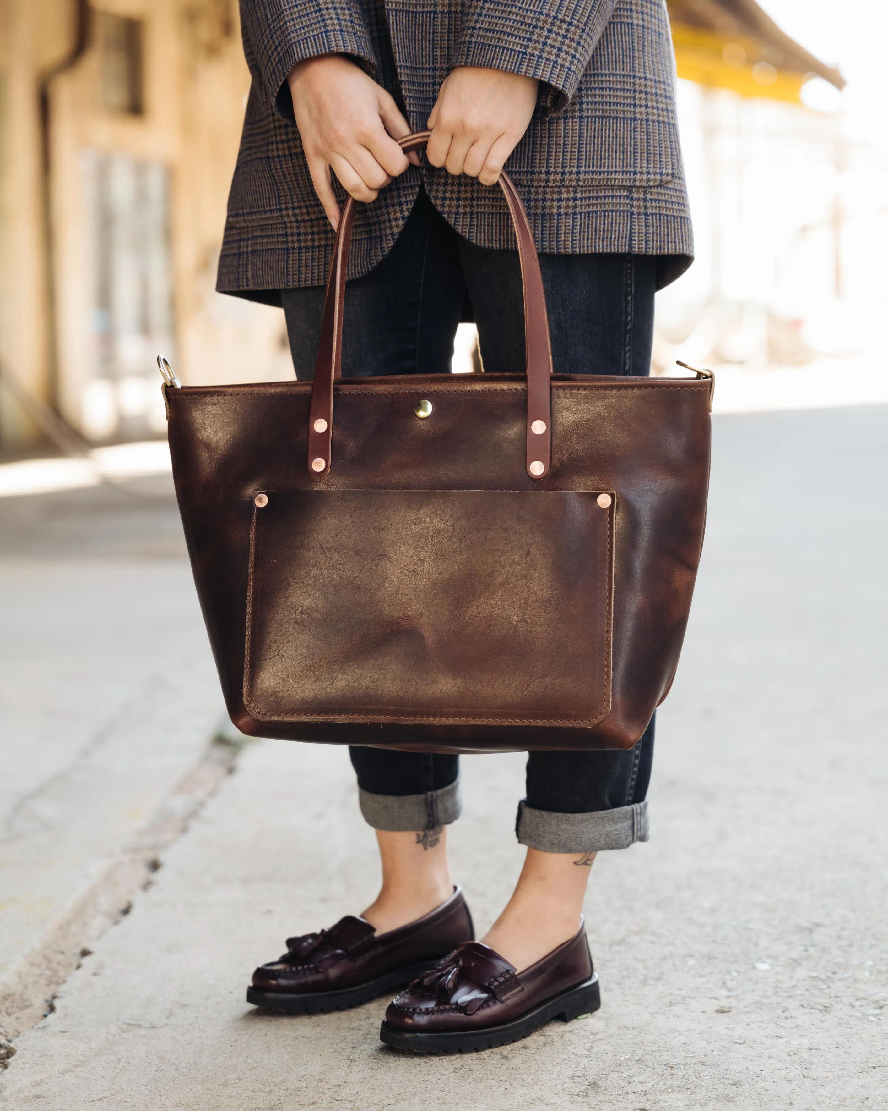 Brown Dublin East West Travel Tote