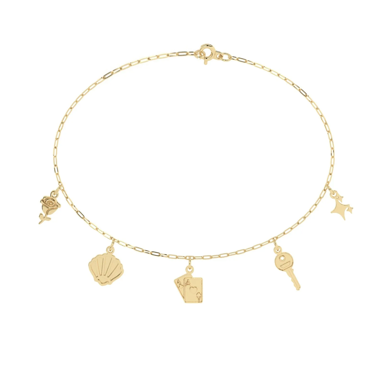 Build Your Own Five Charm Bracelet | 10k Yellow Gold