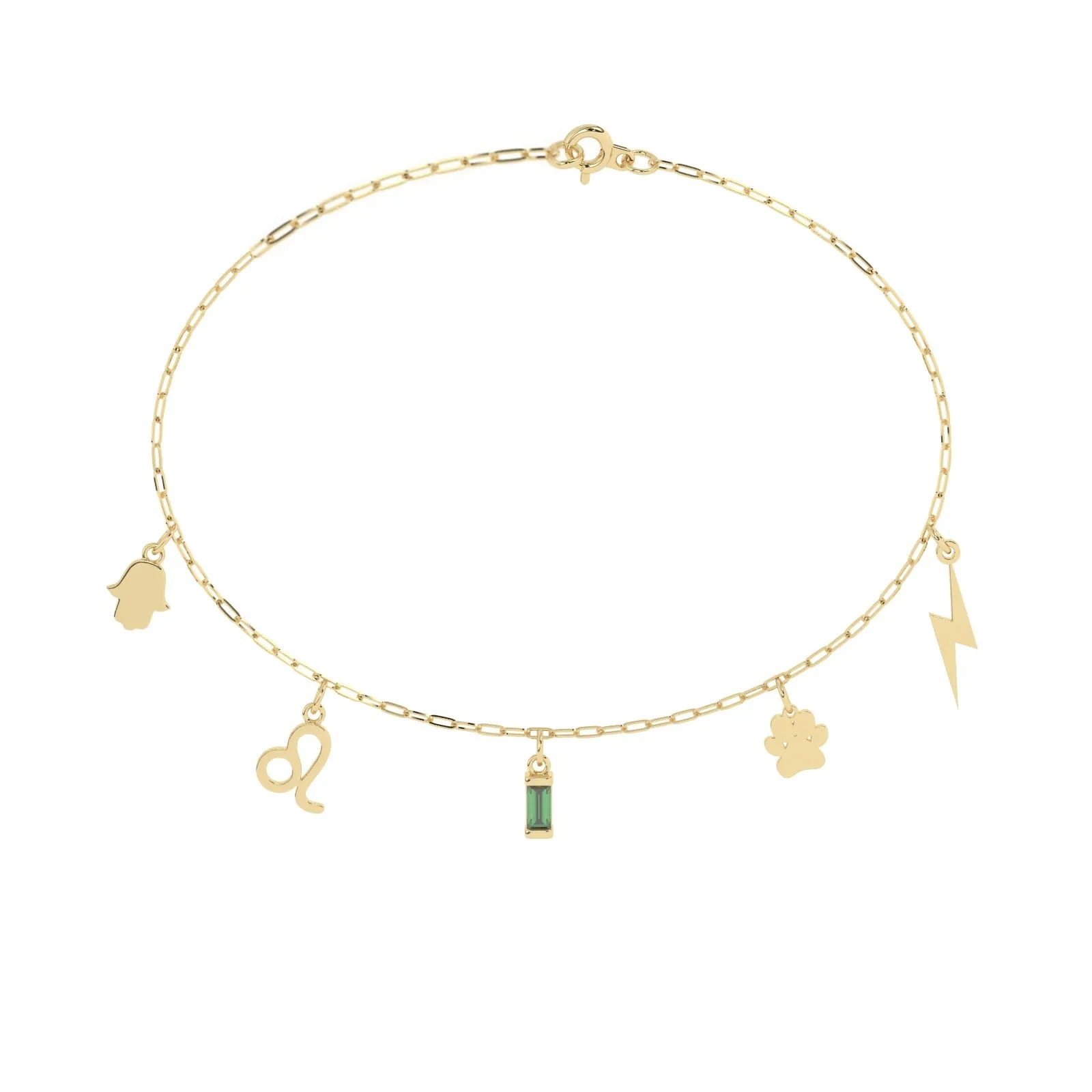 Build Your Own Five Charm Bracelet | 10k Yellow Gold