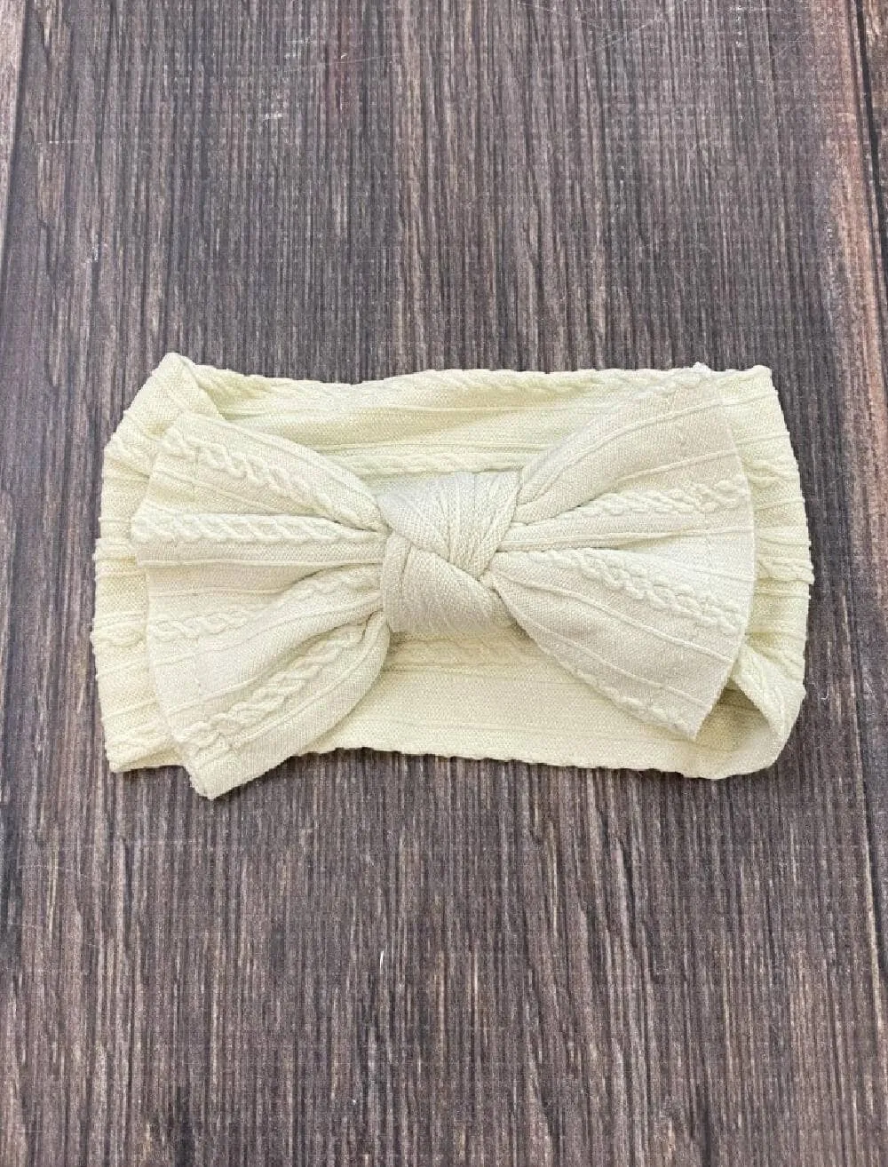 Cable Knit Bow Headband: Eggplant