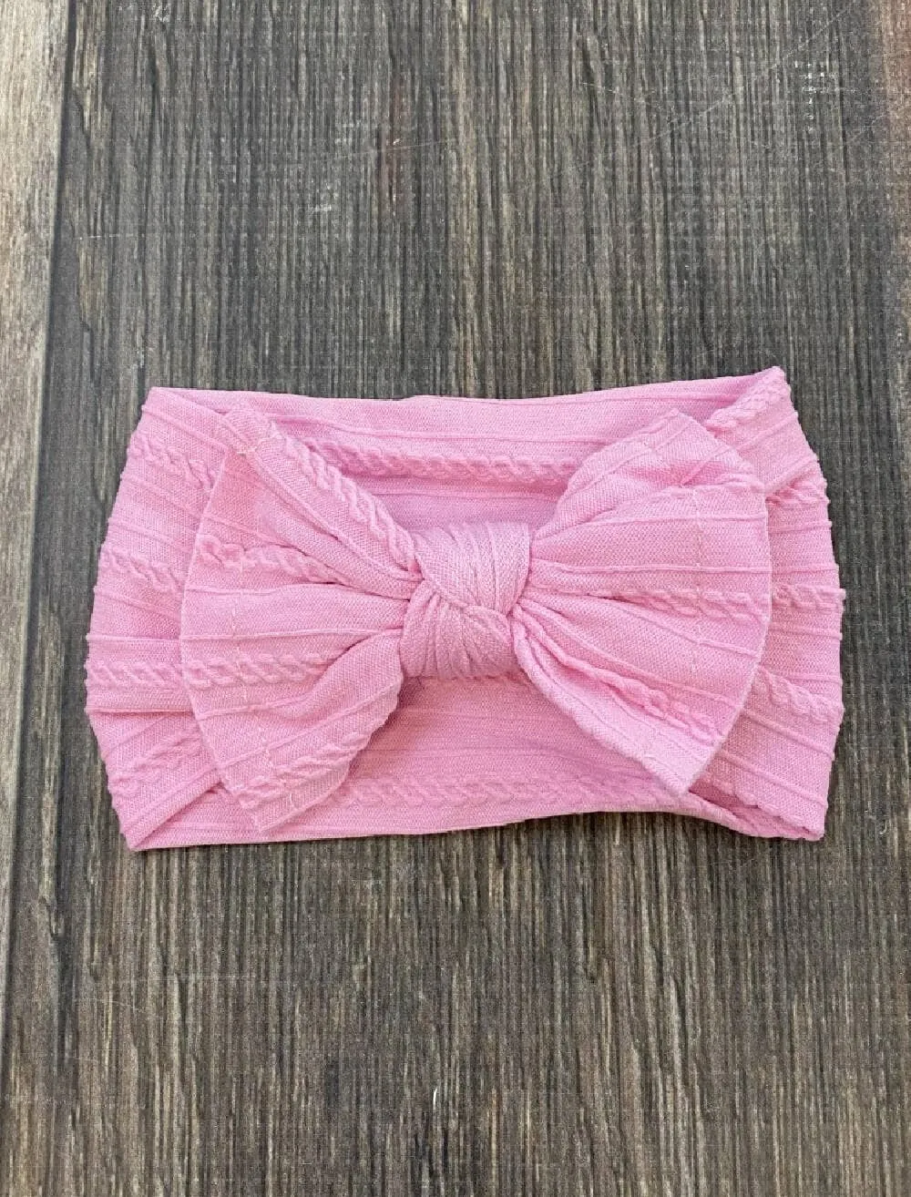 Cable Knit Bow Headband: Oatmeal