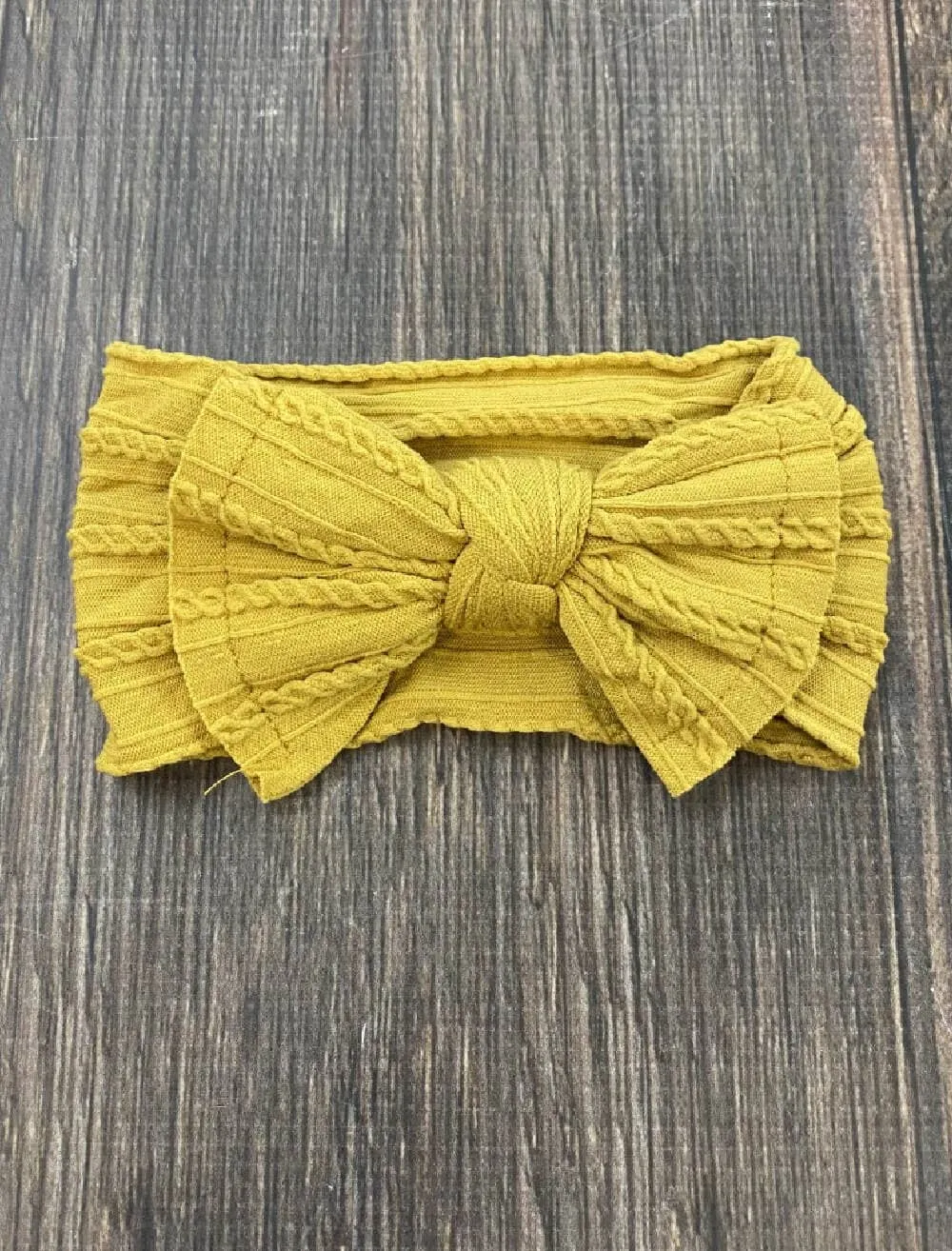 Cable Knit Bow Headband: Oatmeal