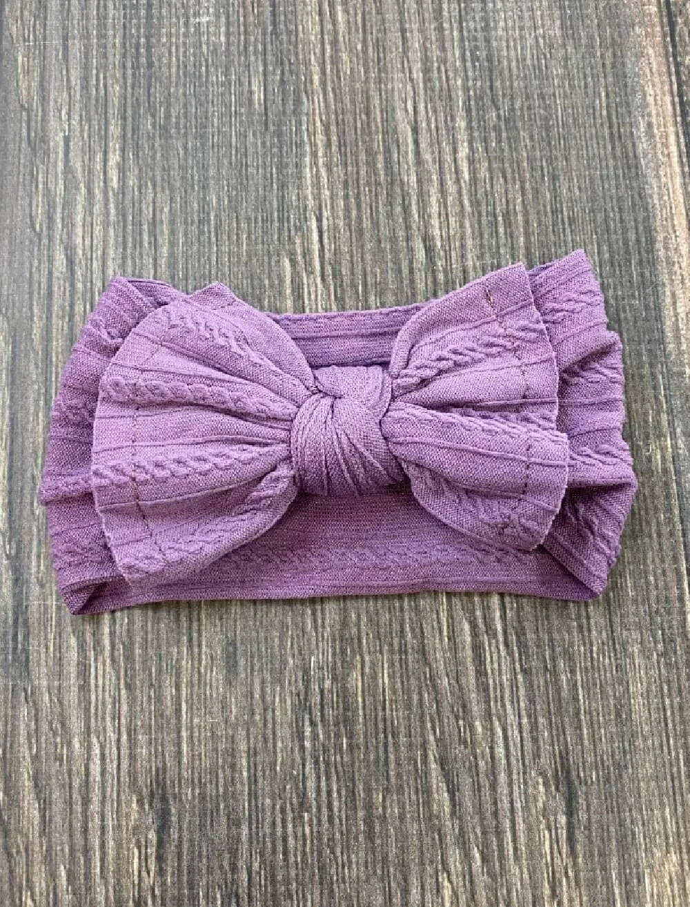 Cable Knit Bow Headband: Oatmeal