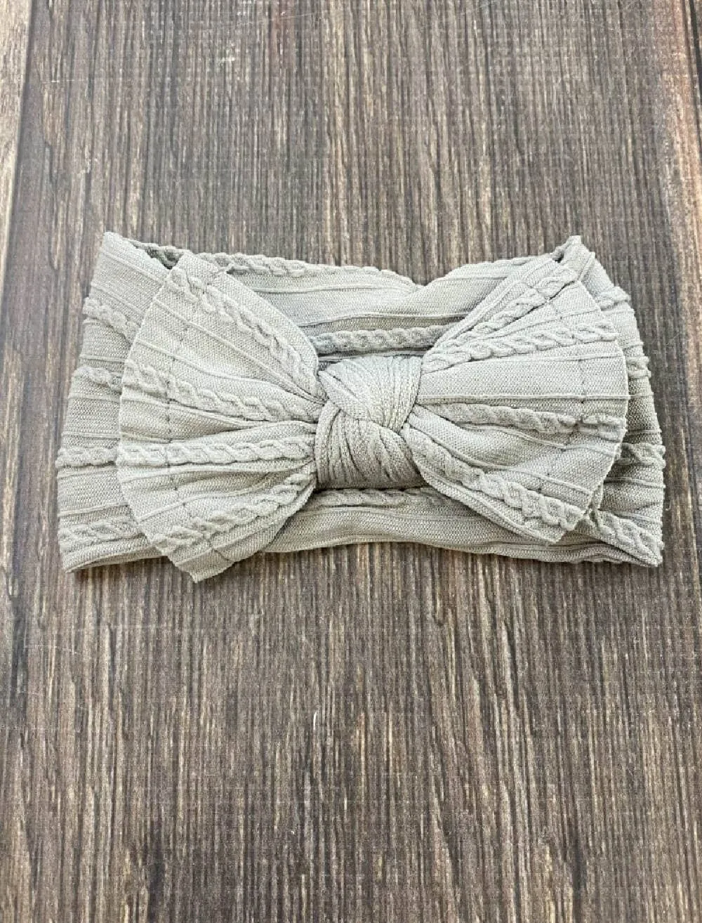 Cable Knit Bow Headband: Oatmeal