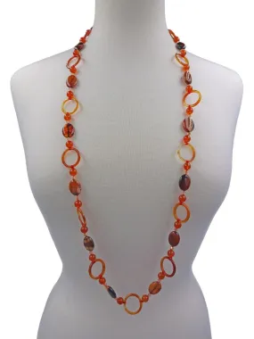 Carnelian Stone Ring Necklace