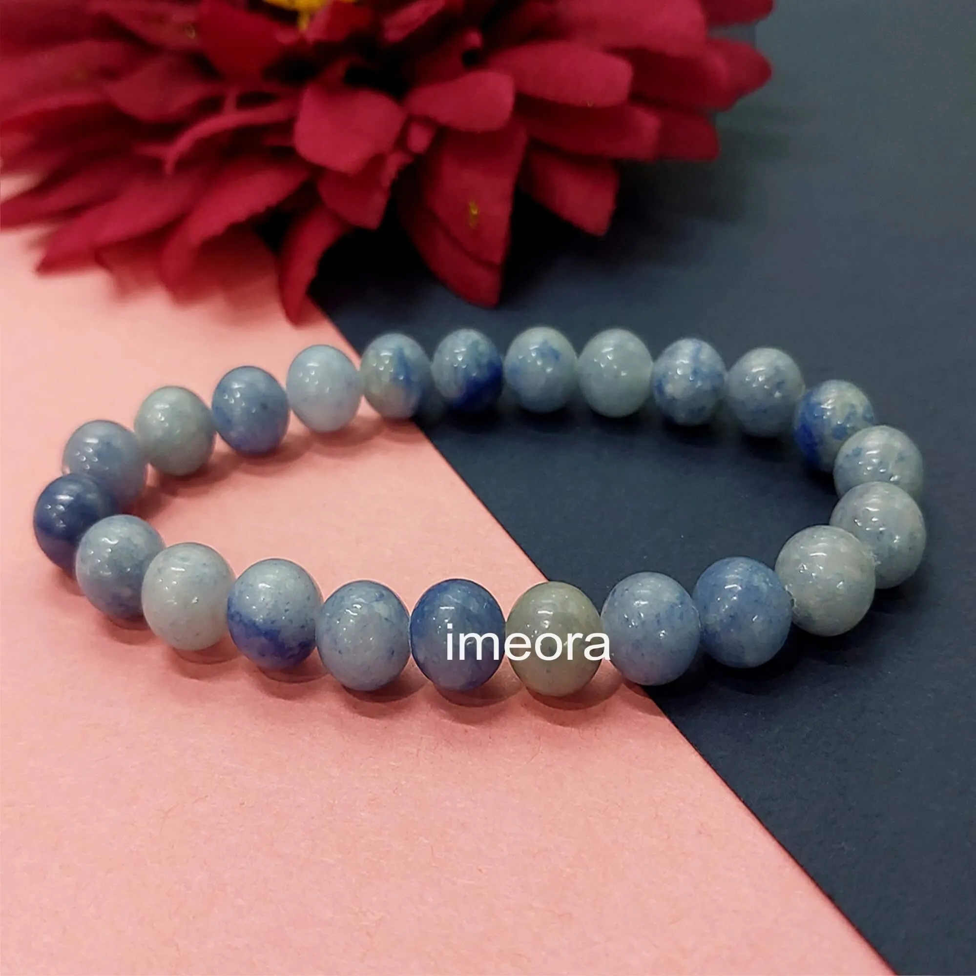 Certified Blue Aventurine 8mm Natural Stone Bracelet