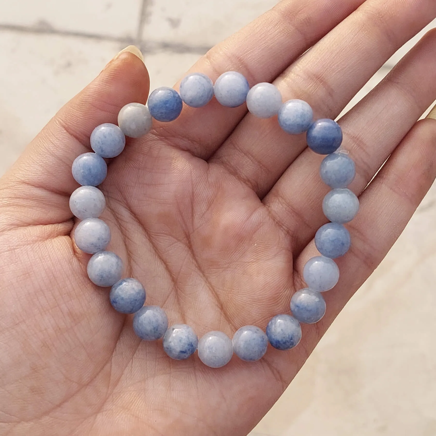 Certified Blue Aventurine 8mm Natural Stone Bracelet