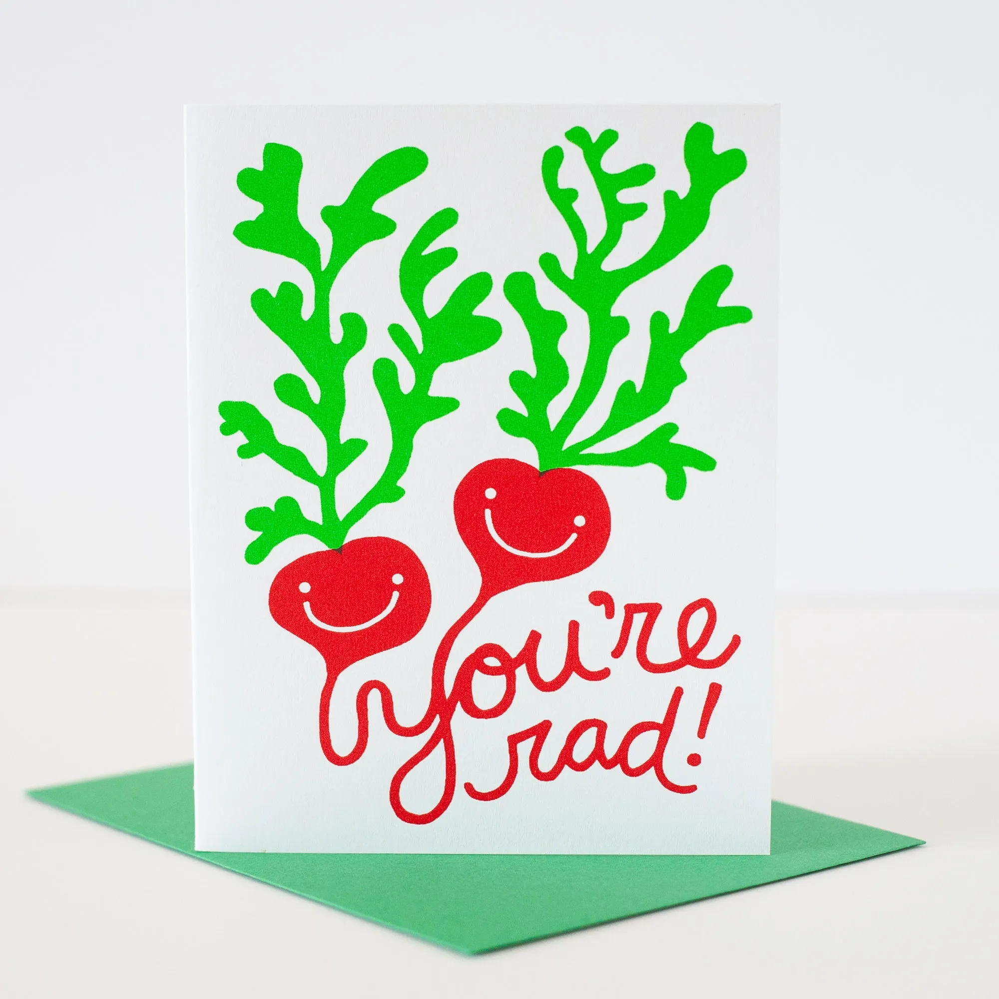 cute valentine card, you're radish friendship card, all-ages greeting card