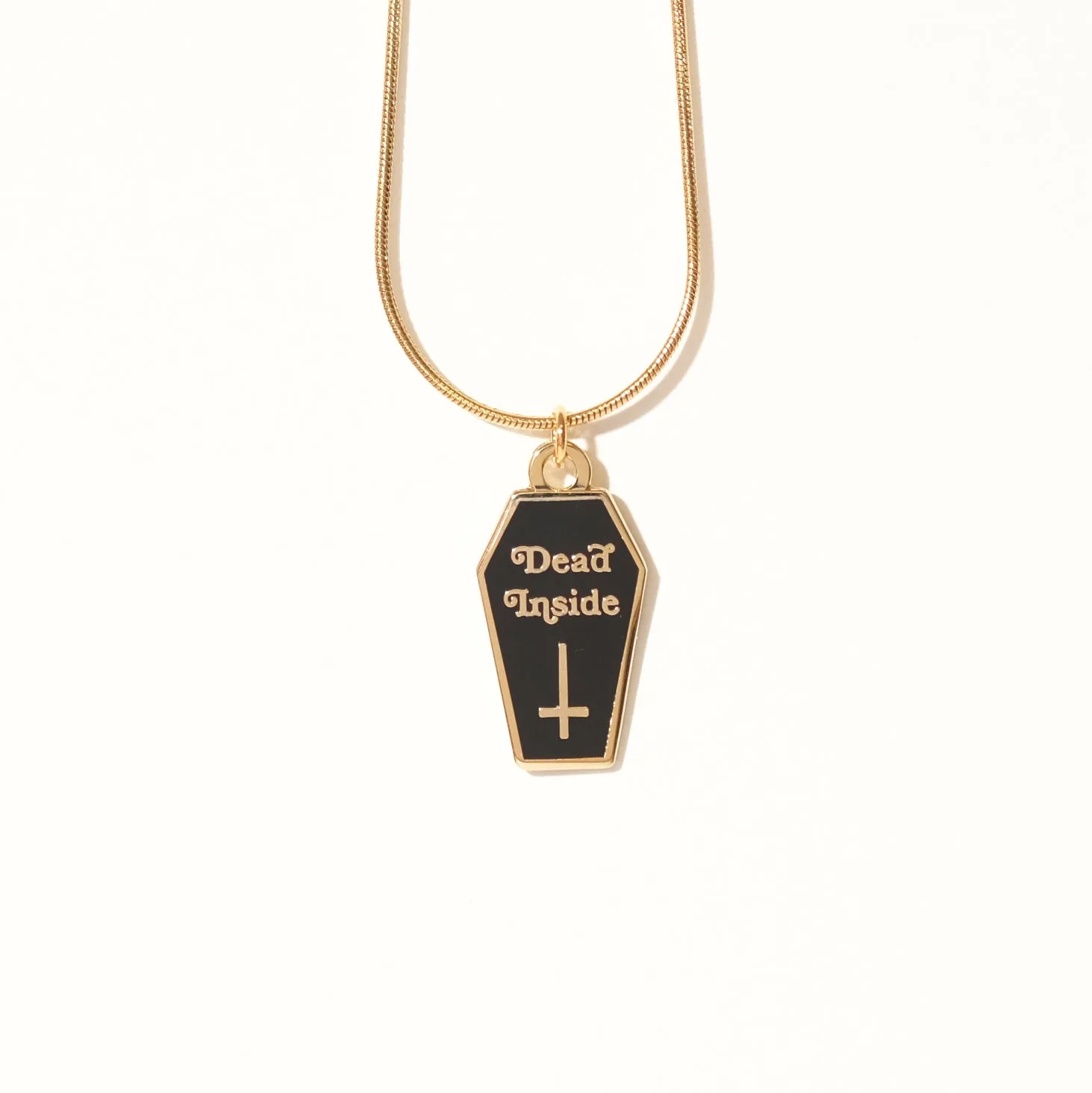 Dead Inside Coffin Charm Necklace