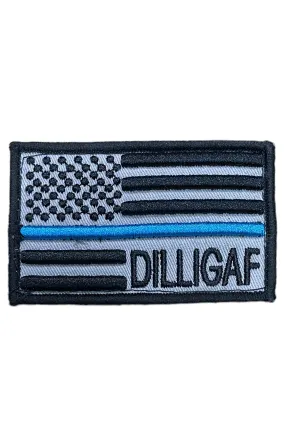 Dilligaf Velcro Blue Line Flag Patch 3 1/4”x 2”