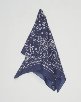 Drake's Cotton Paisley Bandana / Navy