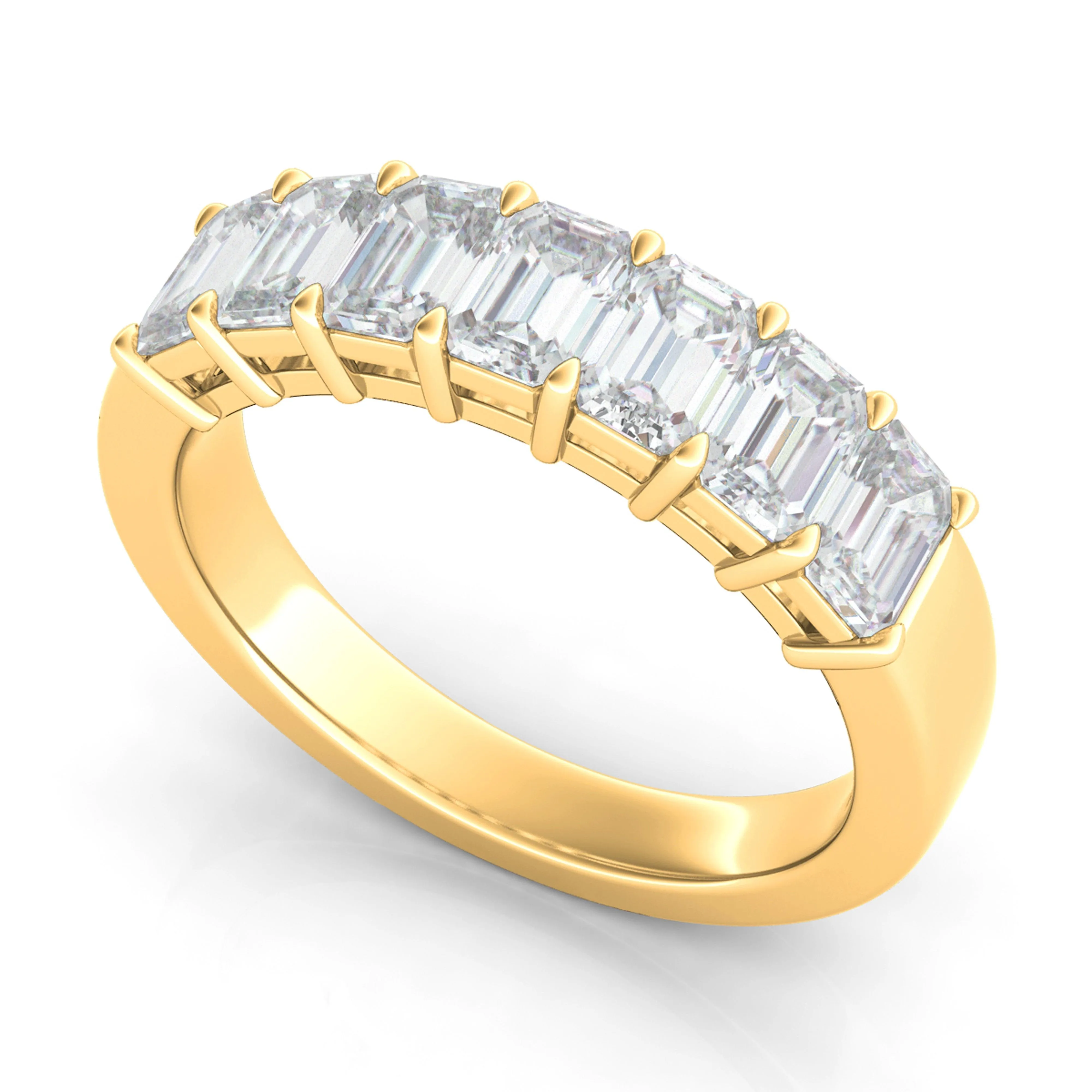 Emerald Cut Half Eternity Band