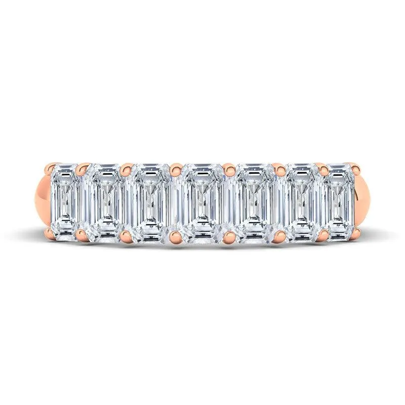 Emerald Cut Half Eternity Band