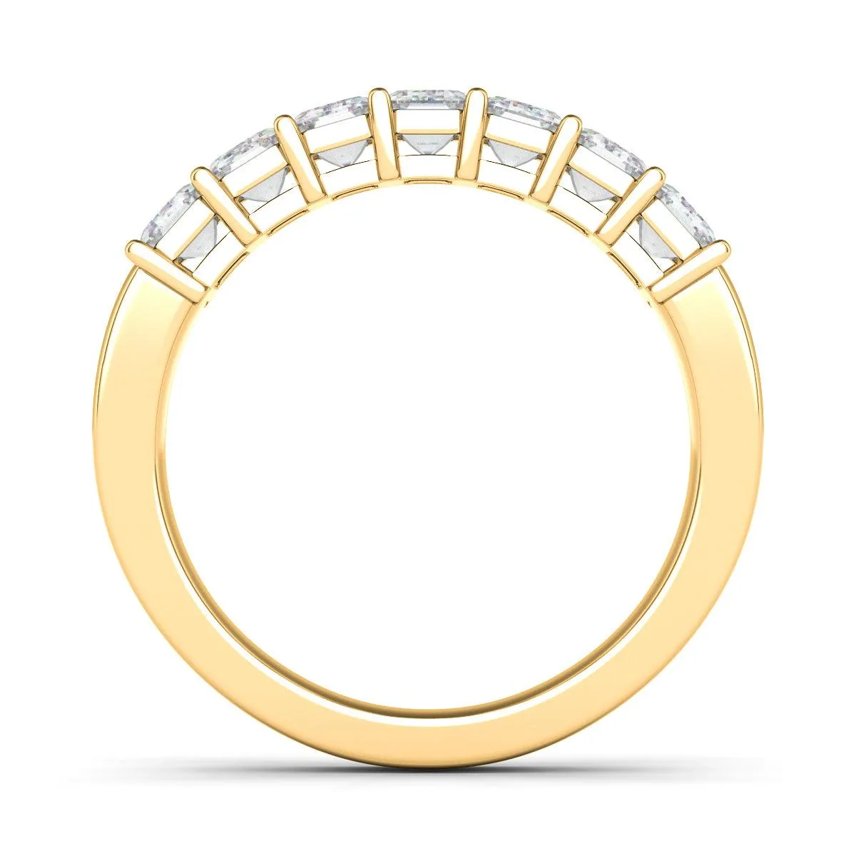 Emerald Cut Half Eternity Band