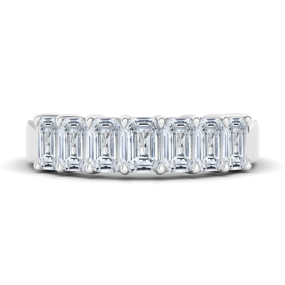 Emerald Cut Half Eternity Band