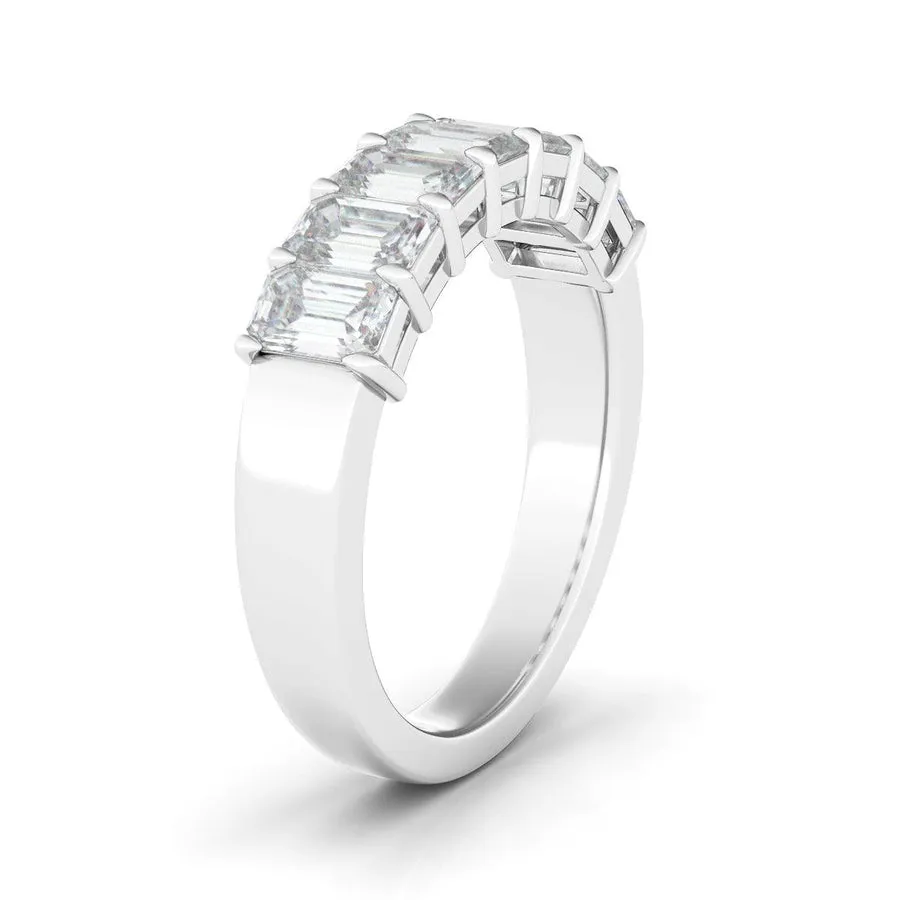 Emerald Cut Half Eternity Band