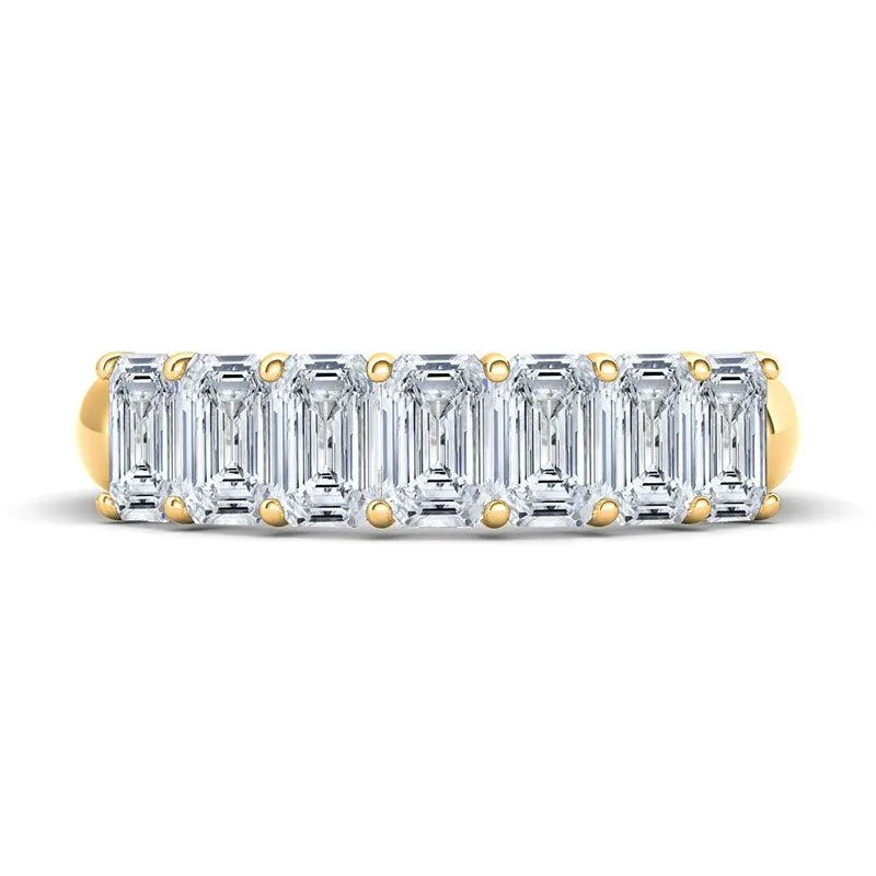 Emerald Cut Half Eternity Band