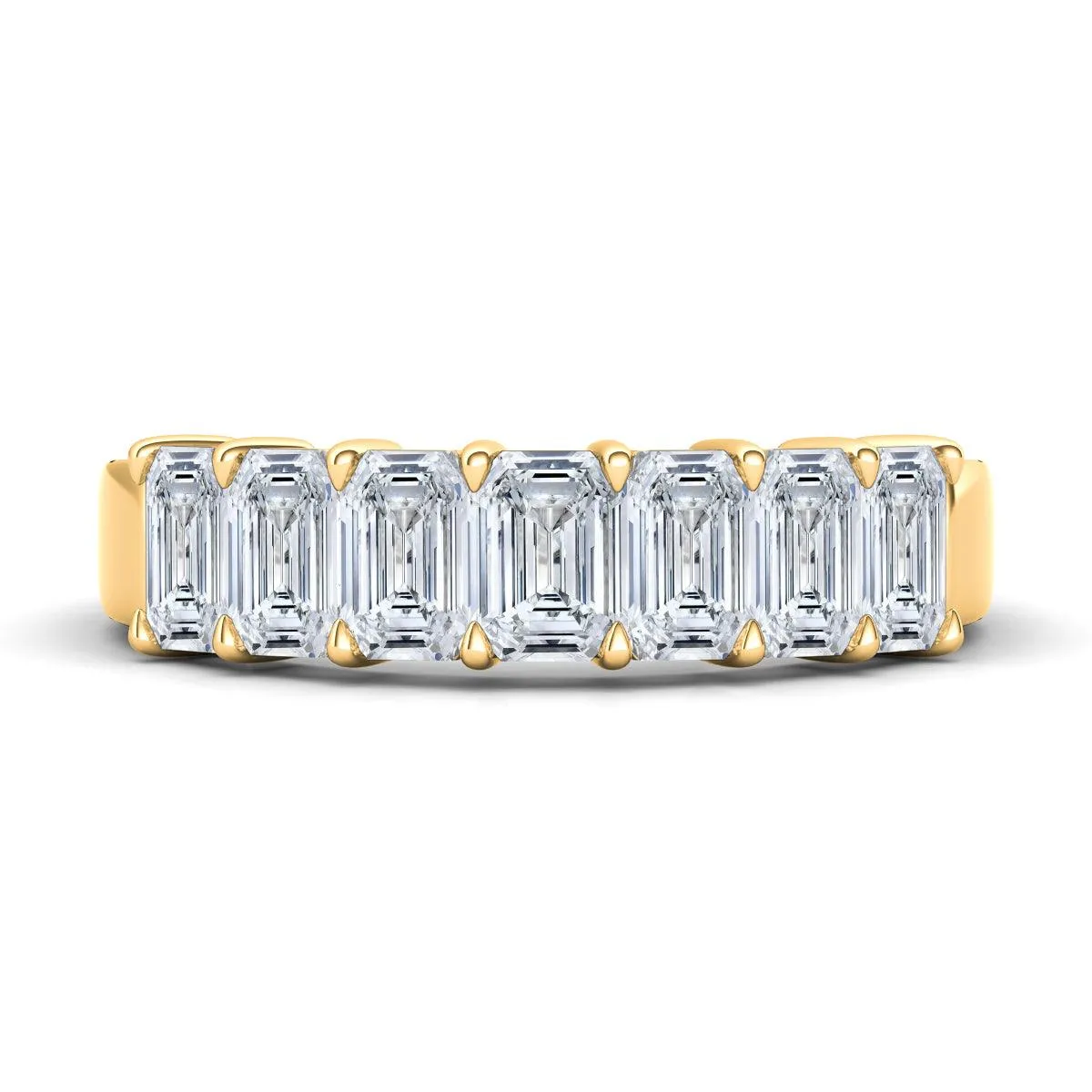 Emerald Cut Half Eternity Band