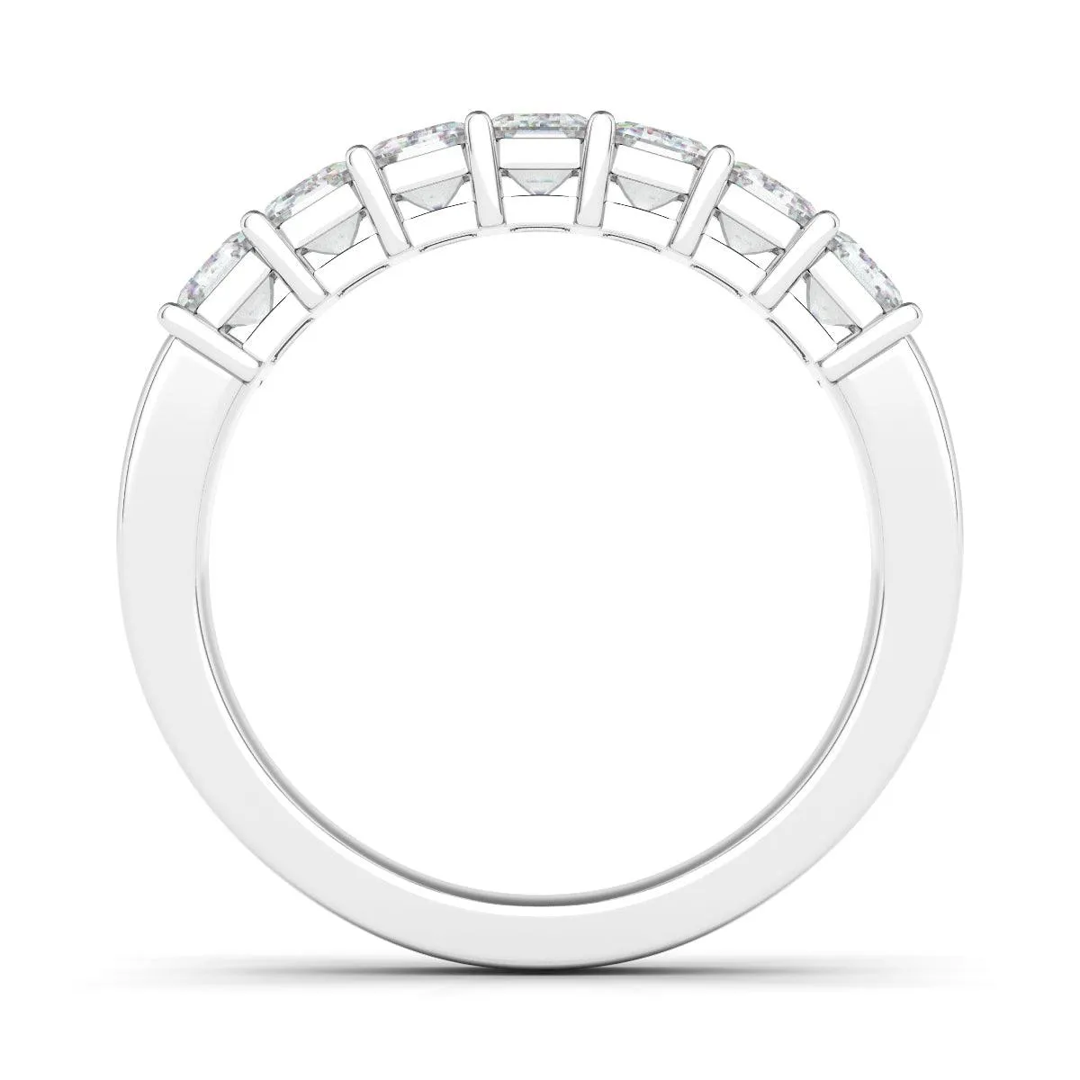 Emerald Cut Half Eternity Band