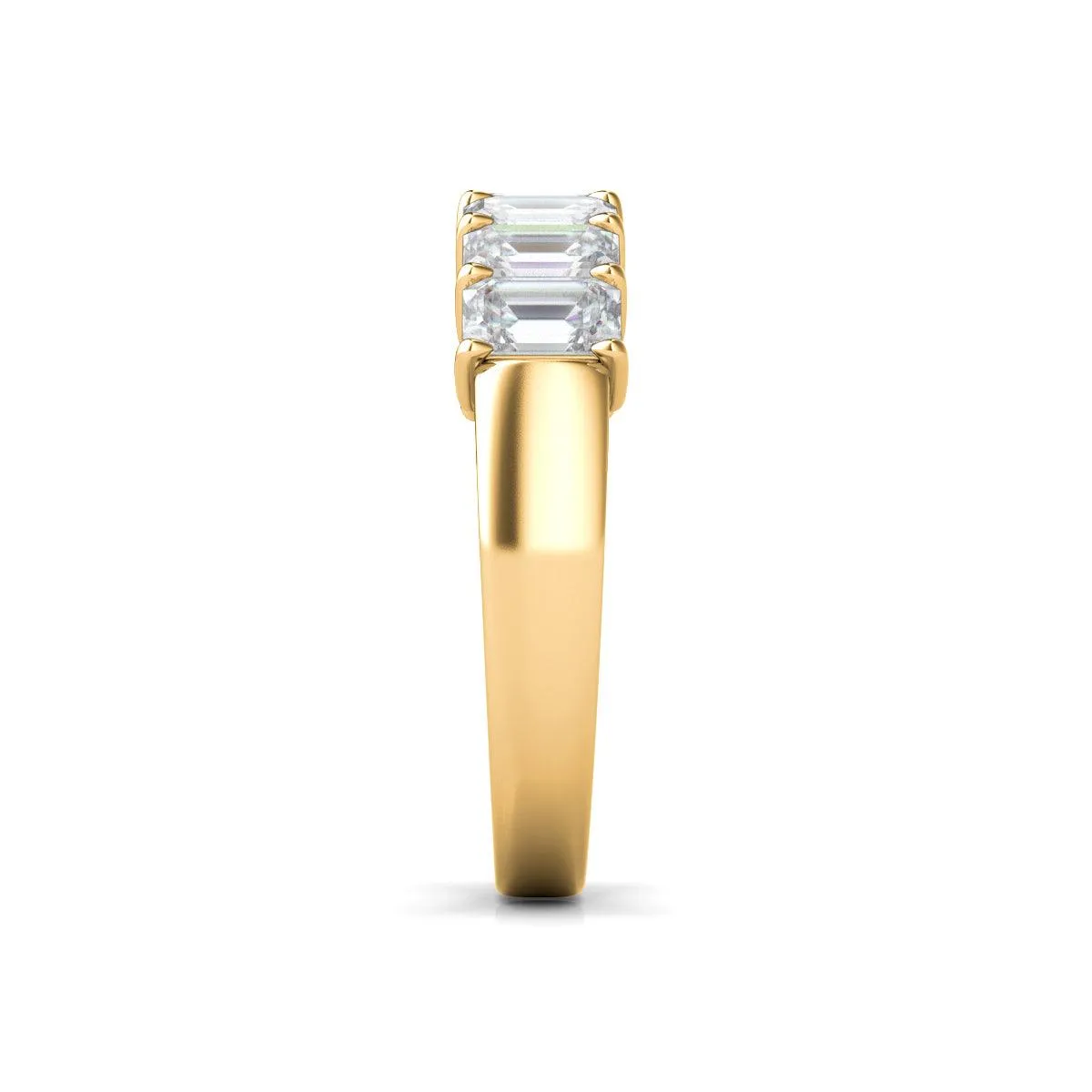 Emerald Cut Half Eternity Band