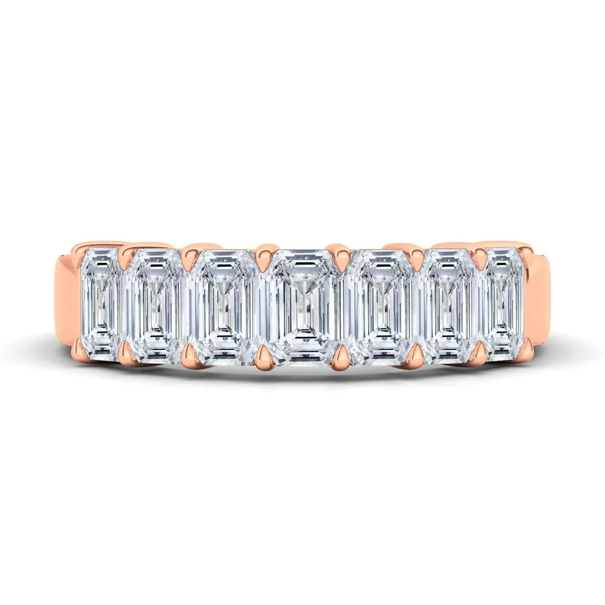 Emerald Cut Half Eternity Band