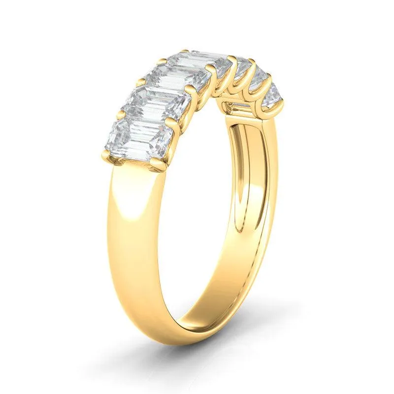 Emerald Cut Half Eternity Band