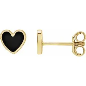 Enamel Heart Studs