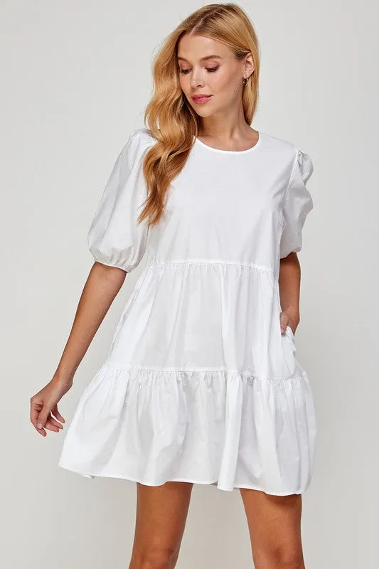 Friends For A Long Time Poplin Short Dress