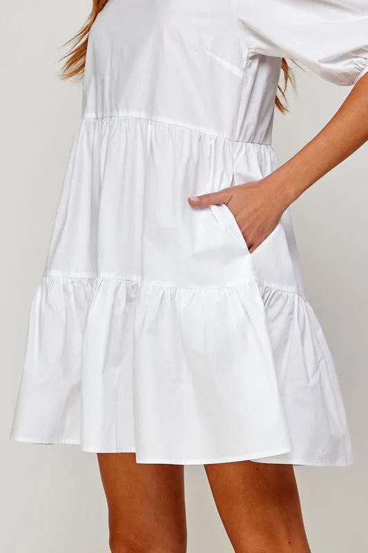 Friends For A Long Time Poplin Short Dress