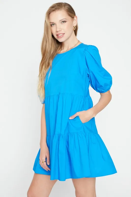 Friends For A Long Time Poplin Short Dress